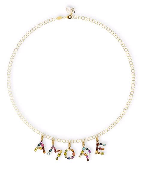 Shop DOLCE&GABBANA Rainbow Alphabet 18K Gold